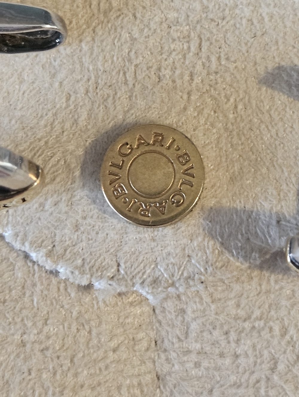 Authentic Bulgari Bvlgari Two-Tone 750 18k Gold & Sterling Silver Cufflinks - Picture 4 of 8